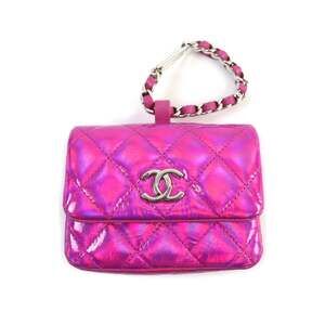 CHANEL Pink Logo Pouch